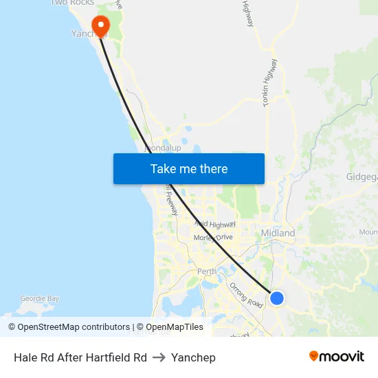 Hale Rd After Hartfield Rd to Yanchep map
