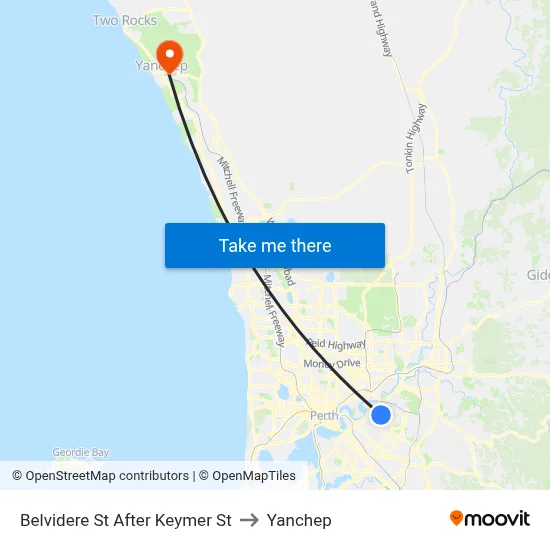 Belvidere St After Keymer St to Yanchep map