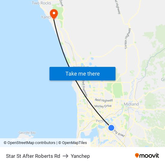 Star St After Roberts Rd to Yanchep map