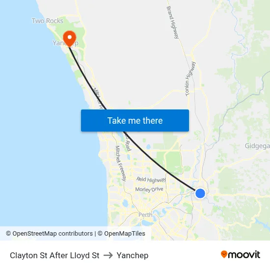 Clayton St After Lloyd St to Yanchep map