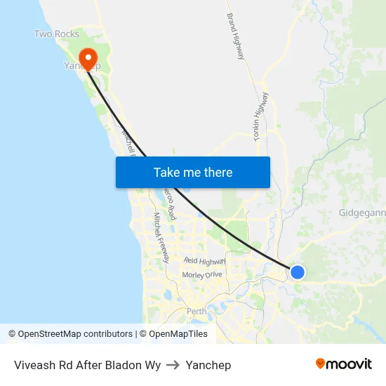 Viveash Rd After Bladon Wy to Yanchep map