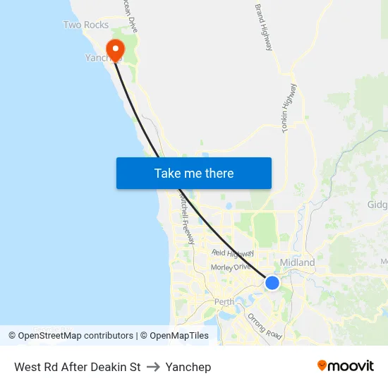 West Rd After Deakin St to Yanchep map