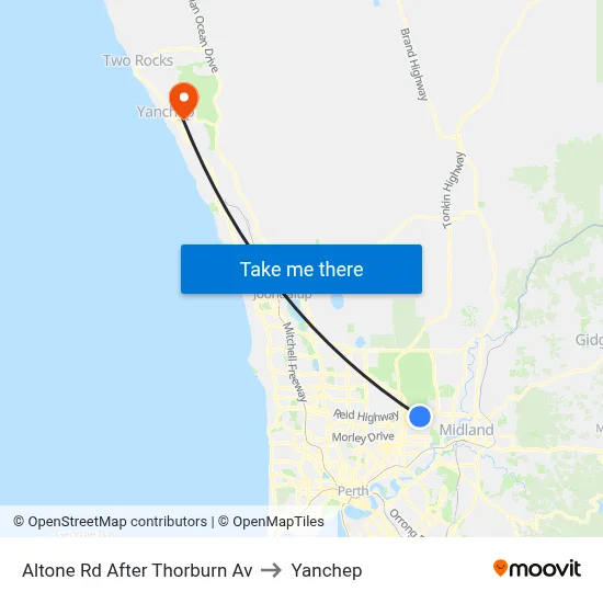 Altone Rd After Thorburn Av to Yanchep map