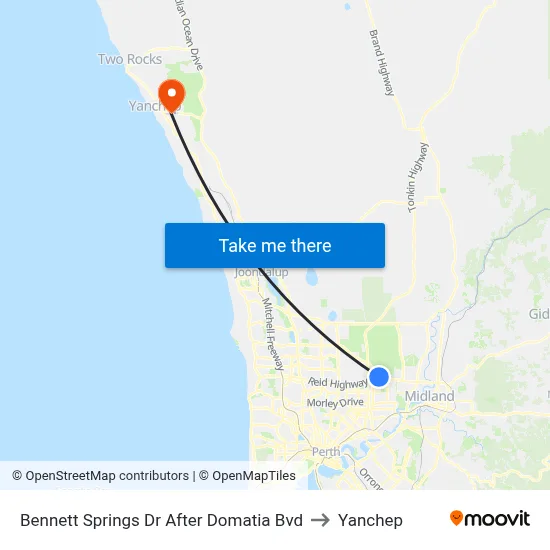 Bennett Springs Dr After Domatia Bvd to Yanchep map