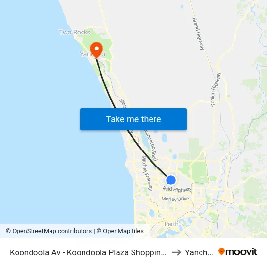 Koondoola Av - Koondoola Plaza Shopping Ctr to Yanchep map