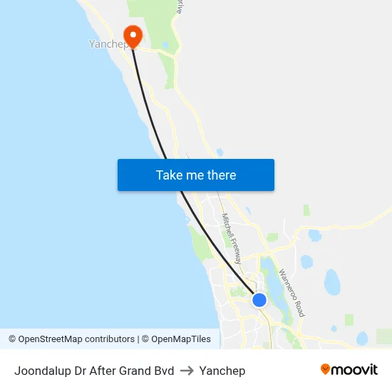 Joondalup Dr After Grand Bvd to Yanchep map