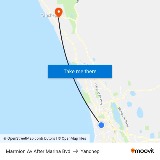 Marmion Av After Marina Bvd to Yanchep map