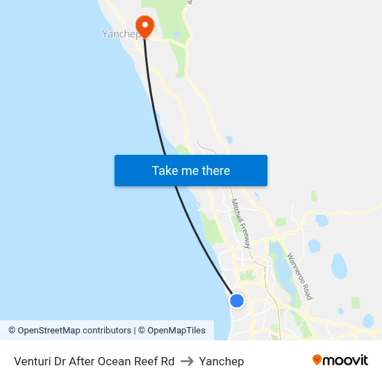 Venturi Dr After Ocean Reef Rd to Yanchep map