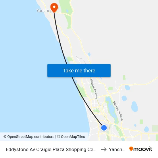 Eddystone Av Craigie Plaza Shopping Centre to Yanchep map