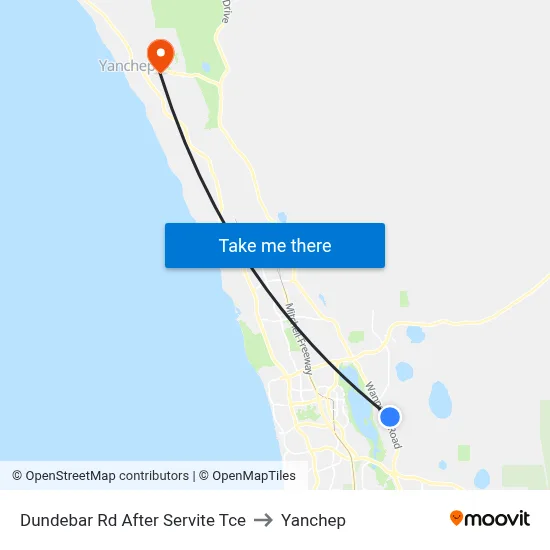 Dundebar Rd After Servite Tce to Yanchep map