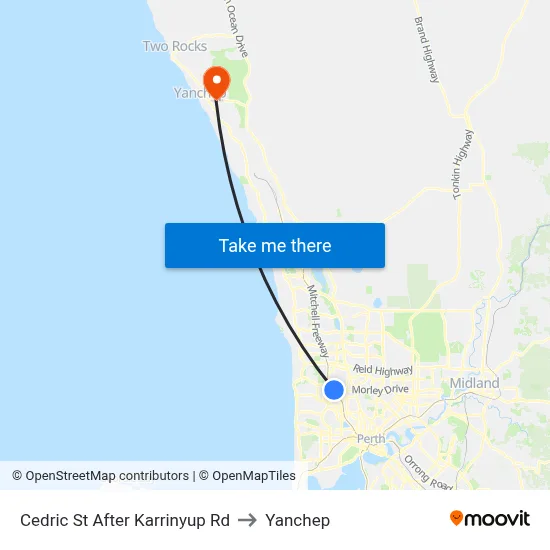 Cedric St After Karrinyup Rd to Yanchep map