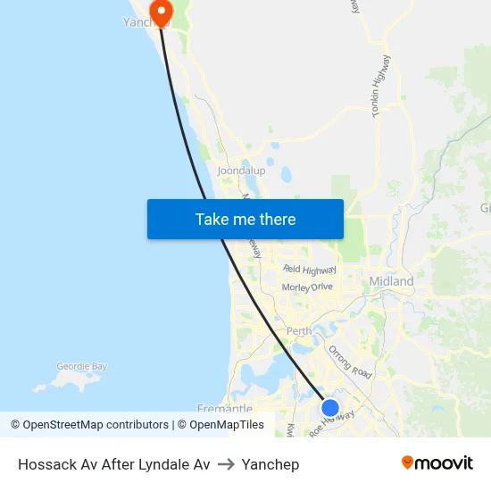 Hossack Av After Lyndale Av to Yanchep map