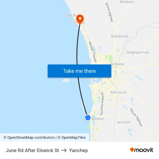 June Rd After Elswick St to Yanchep map