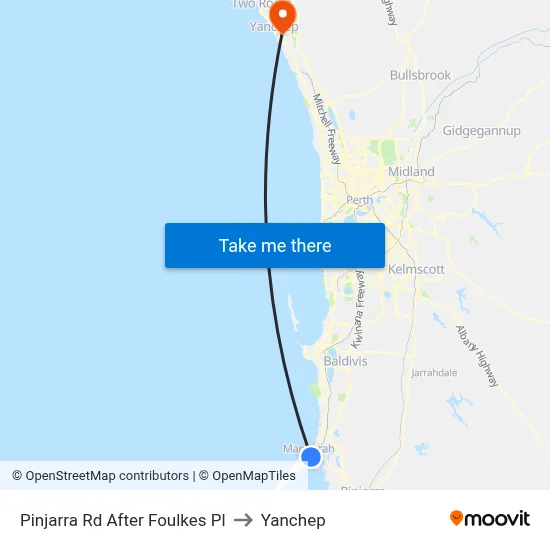 Pinjarra Rd After Foulkes Pl to Yanchep map