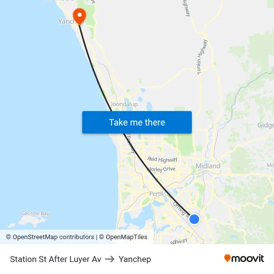 Station St After Luyer Av to Yanchep map