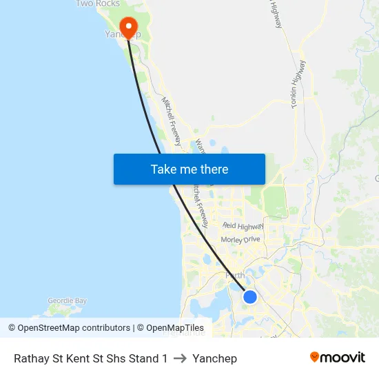 Rathay St Kent St Shs Stand 1 to Yanchep map