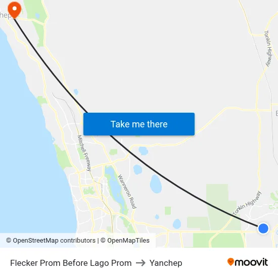 Flecker Prom Before Lago Prom to Yanchep map