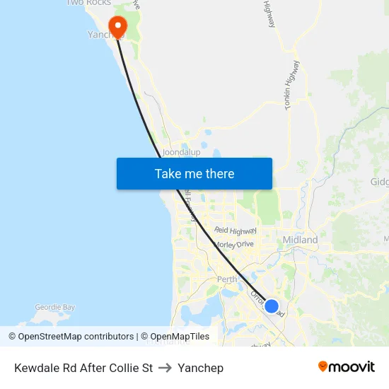 Kewdale Rd After Collie St to Yanchep map
