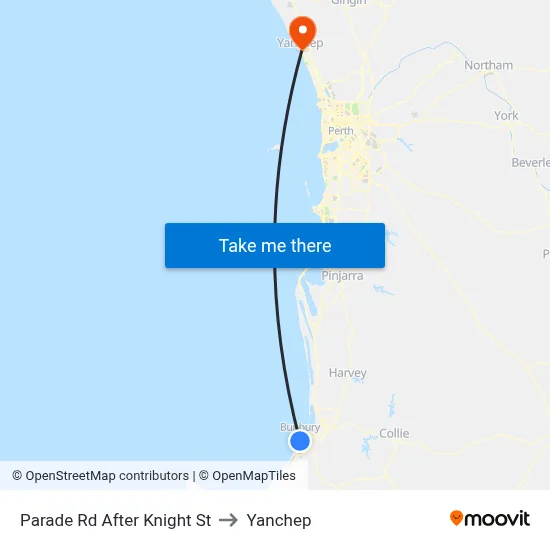 Parade Rd After Knight St to Yanchep map