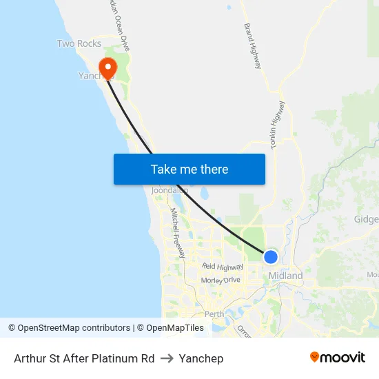 Arthur St After Platinum Rd to Yanchep map
