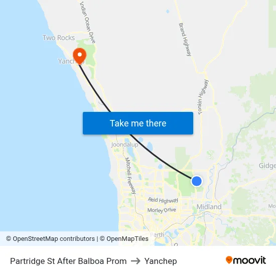 Partridge St After Balboa Prom to Yanchep map