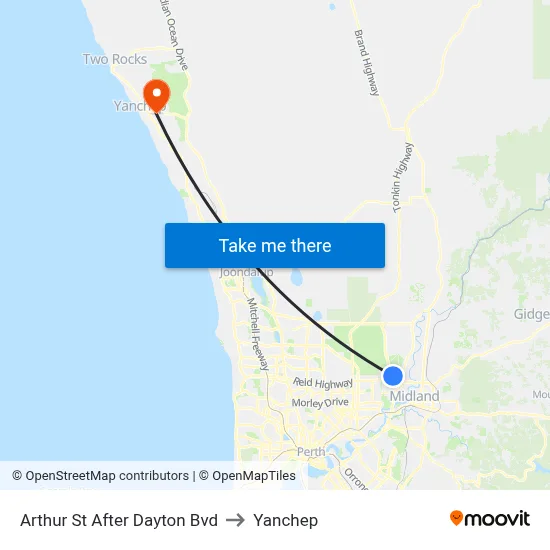 Arthur St After Dayton Bvd to Yanchep map