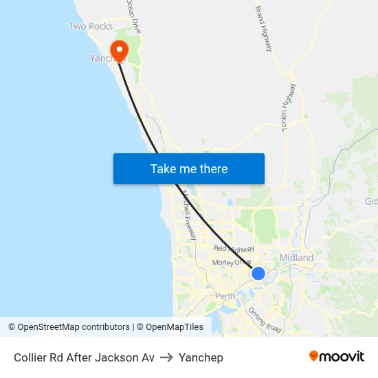 Collier Rd After Jackson Av to Yanchep map