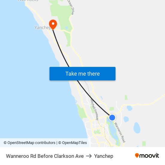 Wanneroo Rd Before Clarkson Ave to Yanchep map