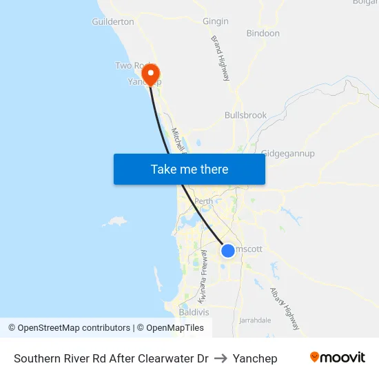 Southern River Rd After Clearwater Dr to Yanchep map