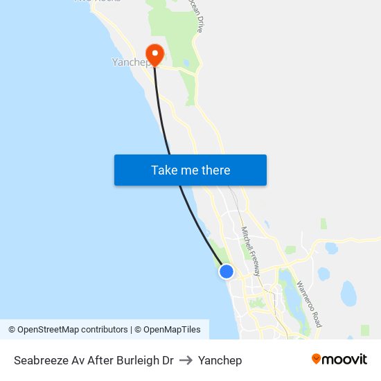 Seabreeze Av After Burleigh Dr to Yanchep map