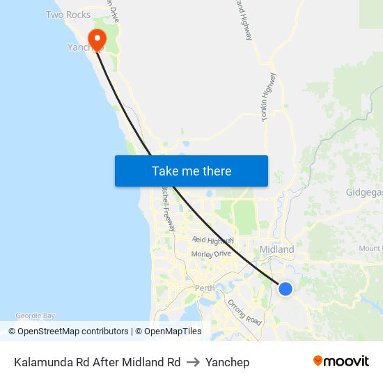 Kalamunda Rd After Midland Rd to Yanchep map