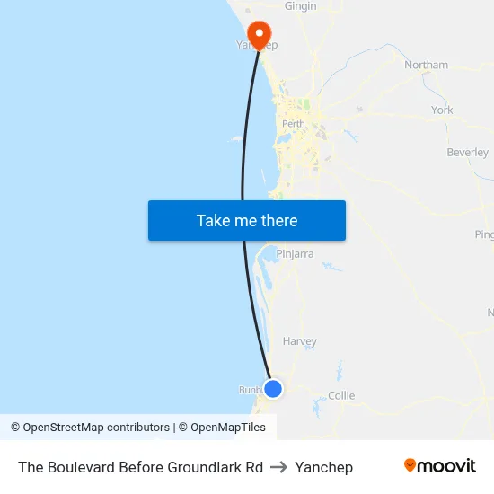The Boulevard   Before Groundlark Rd to Yanchep map
