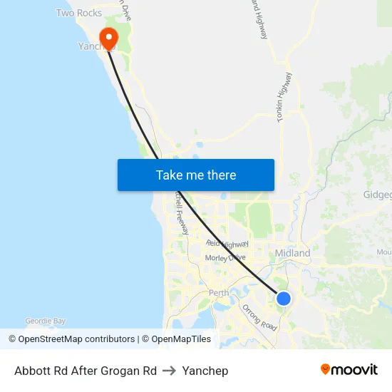 Abbott Rd After Grogan Rd to Yanchep map