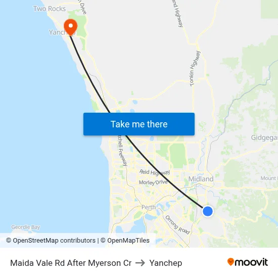 Maida Vale Rd After Myerson Cr to Yanchep map