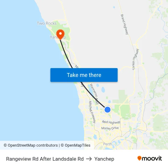 Rangeview Rd After Landsdale Rd to Yanchep map