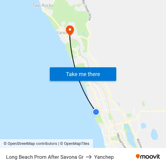 Long Beach Prom After Savona Gr to Yanchep map