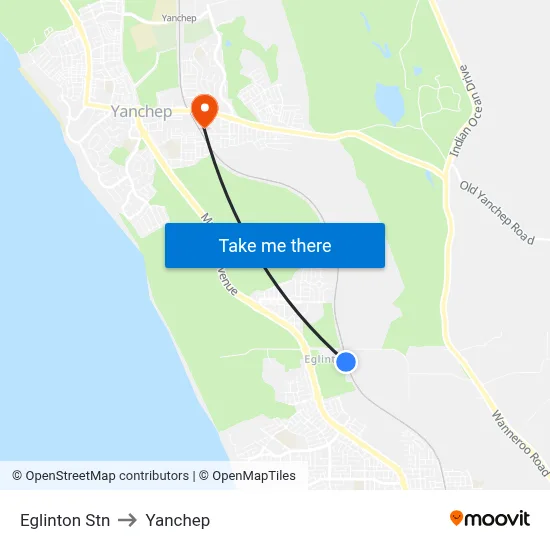 Eglinton Stn to Yanchep map
