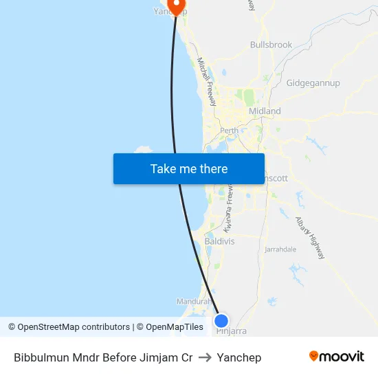 Bibbulmun Mndr Before Jimjam Cr to Yanchep map