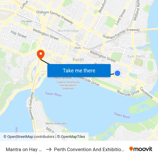 Mantra on Hay Perth to Perth Convention And Exhibition Centre map