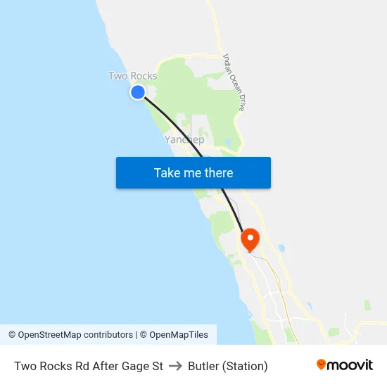 Two Rocks Rd After Gage St to Butler (Station) map