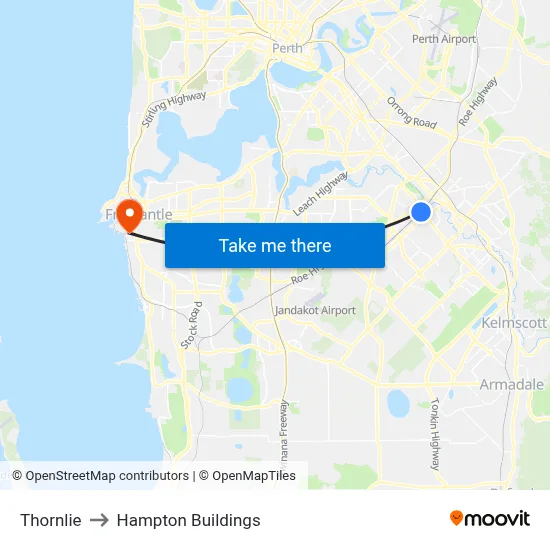 Thornlie to Hampton Buildings map