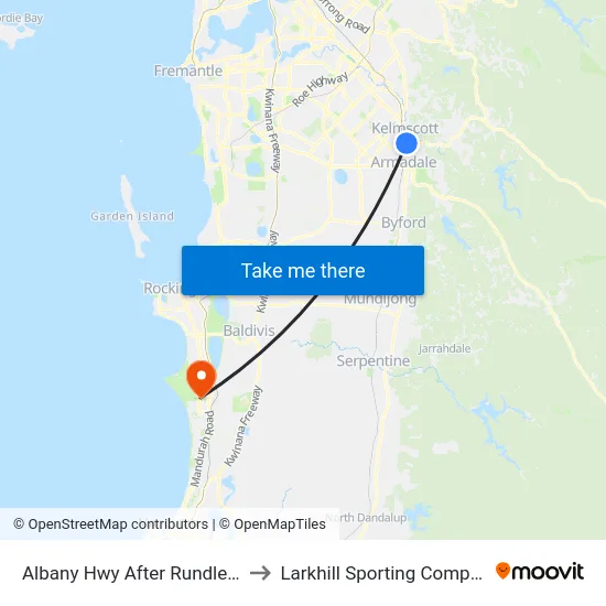 Albany Hwy After Rundle St to Larkhill Sporting Complex map