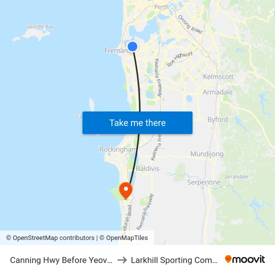 Canning Hwy Before Yeovil St to Larkhill Sporting Complex map