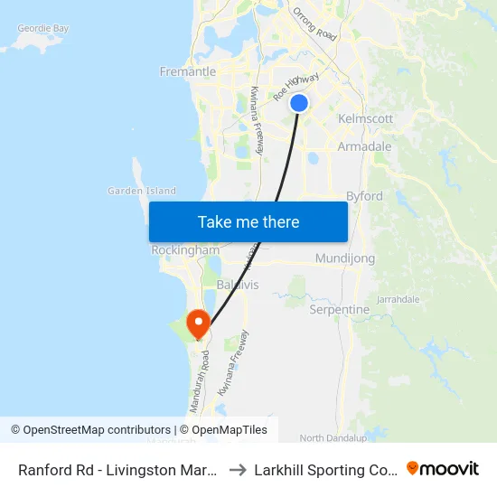 Ranford Rd - Livingston Marketplace to Larkhill Sporting Complex map