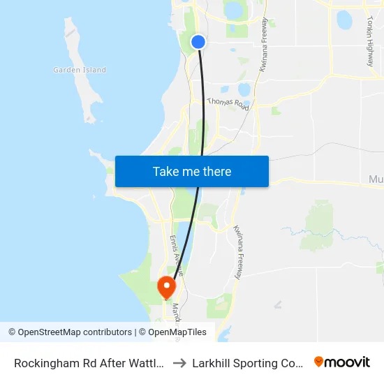 Rockingham Rd After Wattleup Rd to Larkhill Sporting Complex map