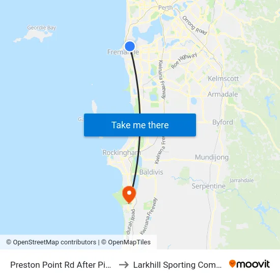 Preston Point Rd After Pier St to Larkhill Sporting Complex map