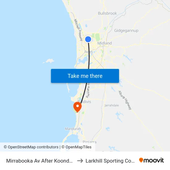 Mirrabooka Av After Koondoola Av to Larkhill Sporting Complex map