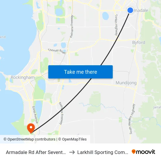 Armadale Rd After Seventh Rd to Larkhill Sporting Complex map