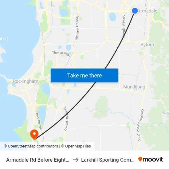 Armadale Rd Before Eighth Rd to Larkhill Sporting Complex map