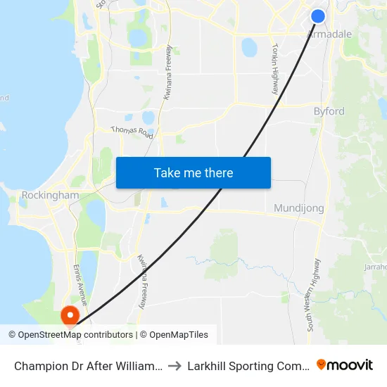 Champion Dr After Williams Rd to Larkhill Sporting Complex map